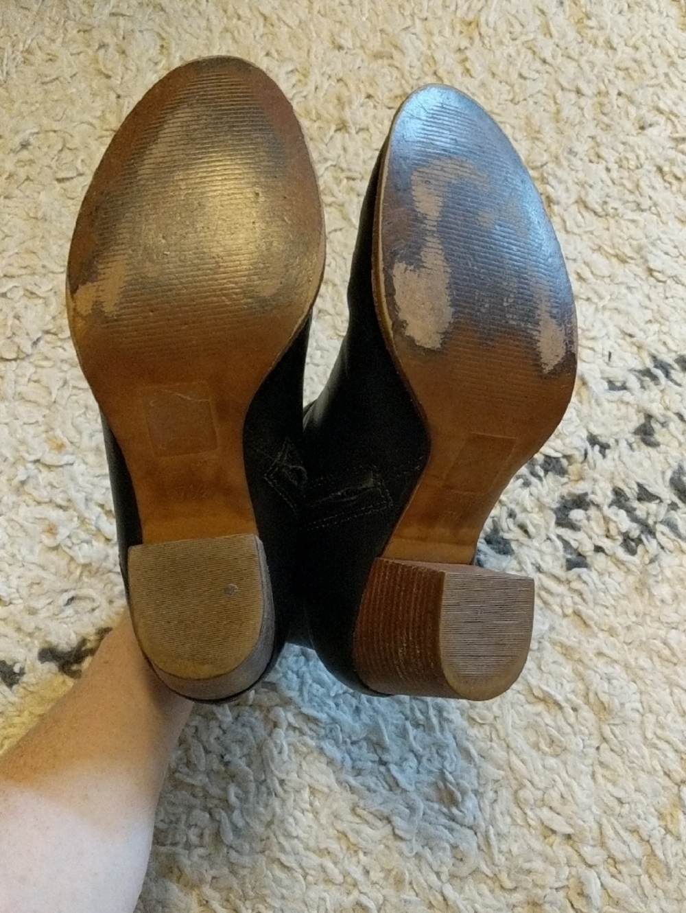 Madewell The Rosie Ankle Boot Black Leather Block Heel Booties Size 7.5 - Picture 10 of 10